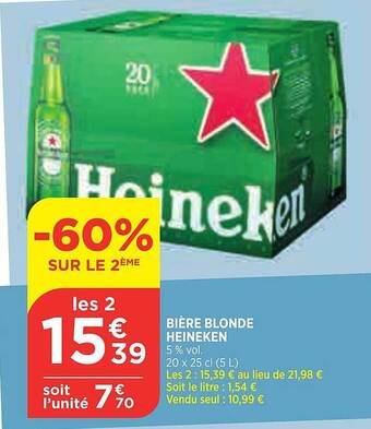 Bi1 Bière Blonde Heineken offre