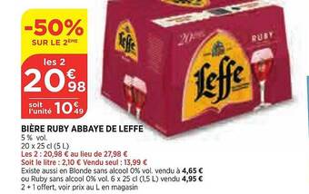 Bi1 Bière Ruby Abbaye De Leffe offre