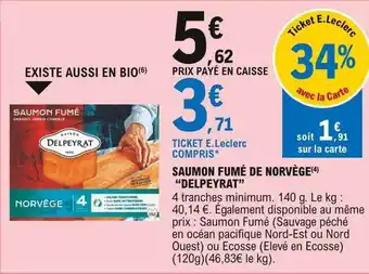 E.Leclerc Saumon Fumé De Norvège offre