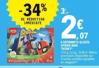 E.Leclerc 6 Bâtonnets Glacés Spiderman offre