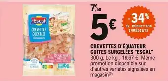 E.Leclerc Crevettes D'équateur Cuites Surgelées offre