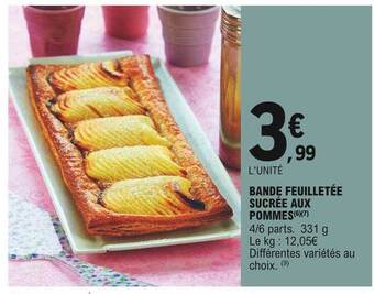 E.Leclerc Bande Feuilletée Sucrée Aux Pommes offre