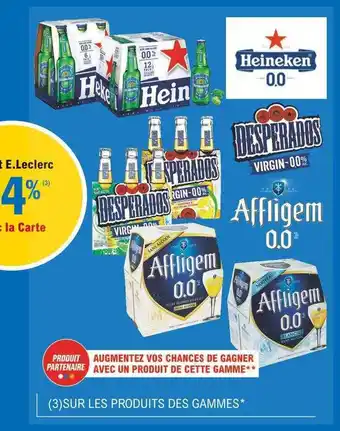 E.Leclerc Gammes Heineken 0.0, Desperados Virgin-0.0, Affligem 0.0 offre