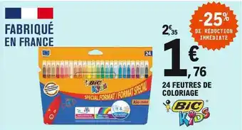 E.Leclerc 24 Feutres De Coloriage Bic Kids offre