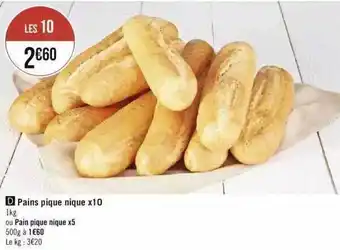 Géant Casino Pains Pique Nique X10 Ou Pain Pique Nique X5 offre