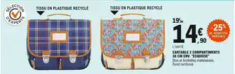 E.Leclerc Cartable 2 Compartiments 38 Cm Env. offre