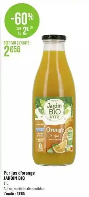 Géant Casino Pur Jus D'orange Jardin Bio offre