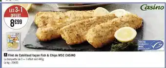 Géant Casino Filet De Cabillaud Façon Fish & Chips Msc Casino offre