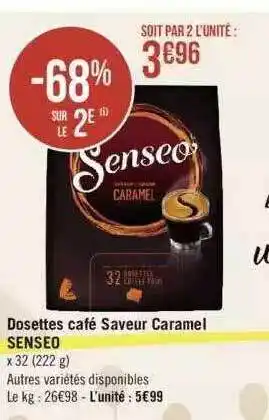 Géant Casino Dosettes Café Saveur Caramel Senseo offre