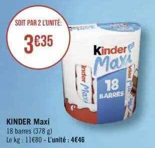 Géant Casino Kinder Maxi offre