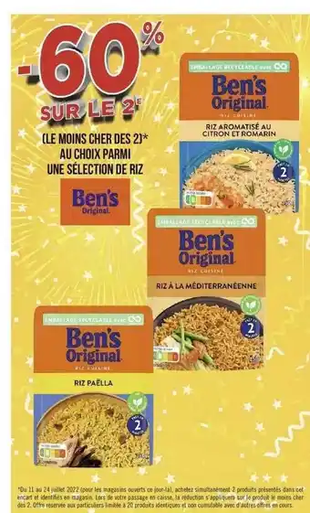 Géant Casino Sélection De Riz Ben's Original offre