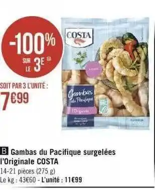 Gambas Du Pacifique Surgelées L'originale Costa