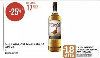Géant Casino Scotch Whisky The Famous Grouse 40% Vol. offre