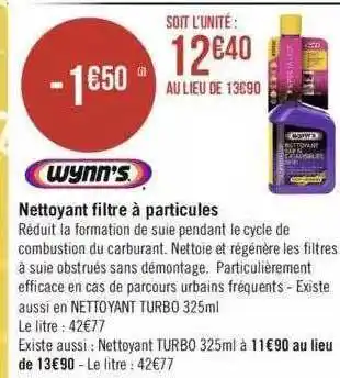 Géant Casino Nettoyant Filtre à Particules Wynn's offre