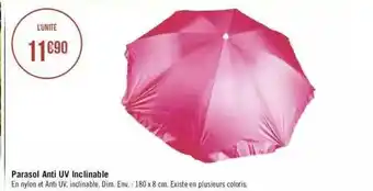 Géant Casino Parasol Anti Uv Inclinable offre