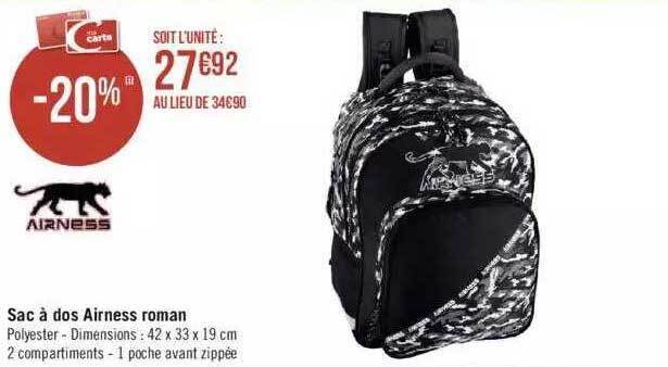 Sac à dos discount airness 2 compartiments