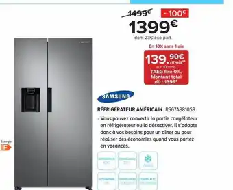 Gitem Samsung Réfrigérateur Américain offre
