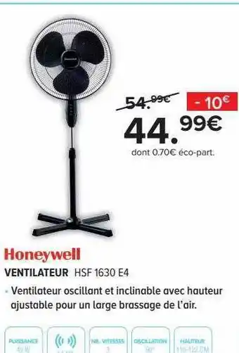Honeywell Ventilateur Hsf 1630 E4