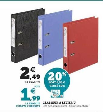 Hyper U Classeur à Levier U offre