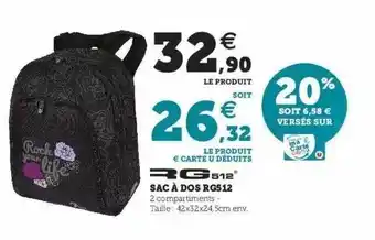 Hyper U Sac à Dos Rg512 offre