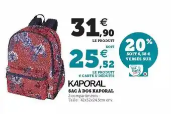 Hyper U Sac à Dos Kaporal offre
