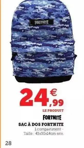 Hyper U Sac à Dos Fortnite offre