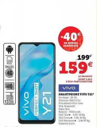 Hyper U Smartphone Vivo Y21 offre