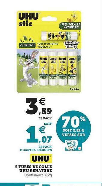5 Tubes De Colle Uhu Renature