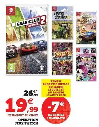 Hyper U Opération Jeux Switch offre
