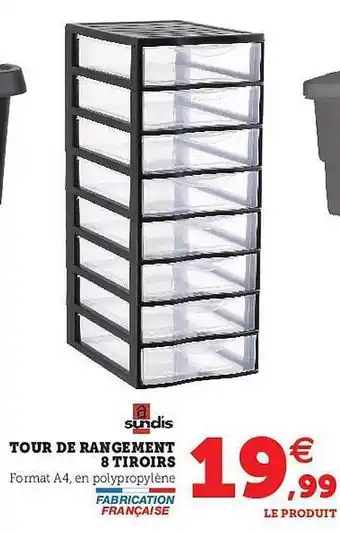 Hyper U Sundis Tour De Rangement 8 Tiroirs offre
