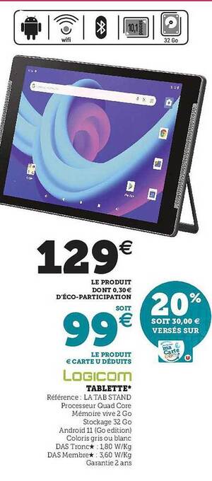 Hyper U Logicom Tablette offre