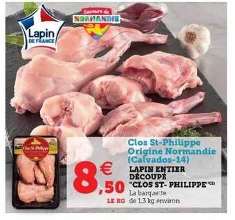 Hyper U Lapin Entier Découpé offre