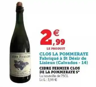 Hyper U Cidre Fermier Clos De La Pommeraye S° offre