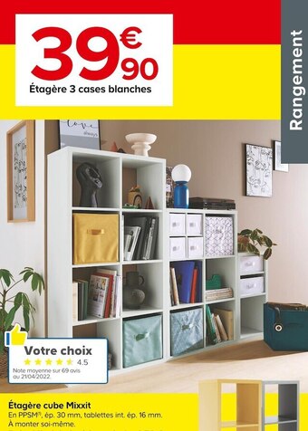 Castorama Étagère cube mixxit offre