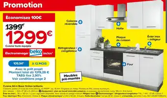 Cuisine all-in basic finition brillante