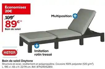 Castorama Keter bain de soleil daytona offre