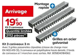 Castorama Kit 3 caniveaux 3 m offre
