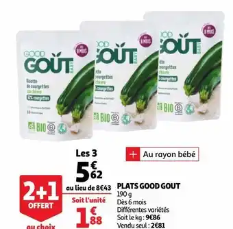 Auchan Supermarché Plats good gout 190 g offre