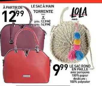 Stokomani Le Sac à Main Torrente, Le Sac Rond En Paille Lola Paris offre