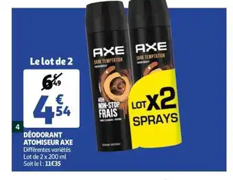 Auchan Déodorant Atomiseur Axe offre
