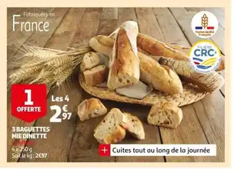 Auchan 3 Baguettes Mie Dinette offre