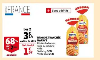 Auchan Brioche Tranchée Harrys offre