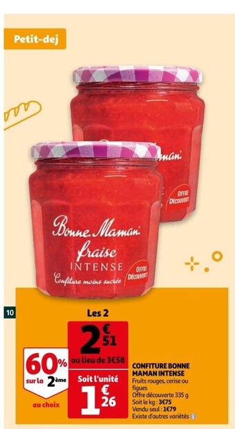 Auchan Confiture Bonne Maman Intense offre