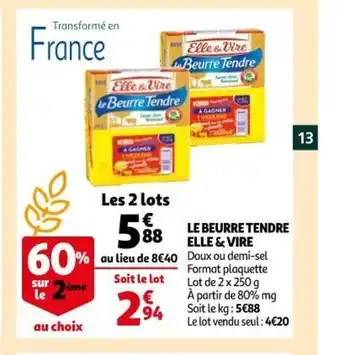Auchan Le Beurre Tendre Elle & Vire offre