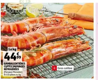 Auchan Gambas Entièrs Cuites Sauvages Réfrigérées offre