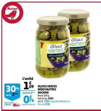 Auchan Olives Vertes Dénoyautées Auchan offre