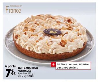 Auchan Tarte Au Citron Meringuée offre