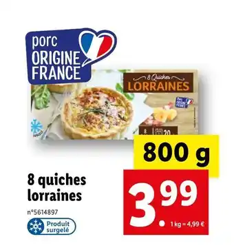 8 quiches lorraines