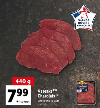 Lidl 4 steaks charolais offre