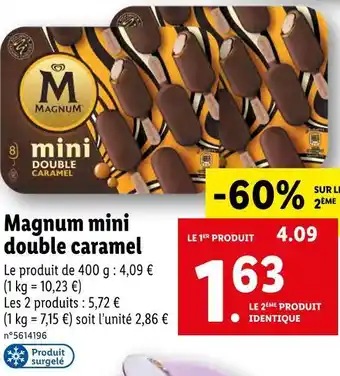 Lidl Miko magnum mini double caramel offre